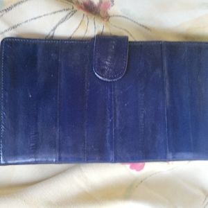 EELSKIN LEATHER BLUE WALLET